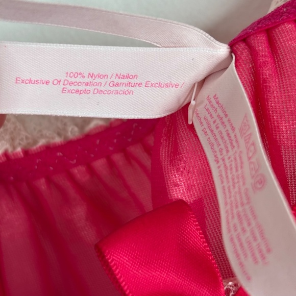 VTG Y2K Victorias Secret Sheer Lace Tank Top M Babydoll Red 90s Coquette Pin Up - Picture 5 of 9